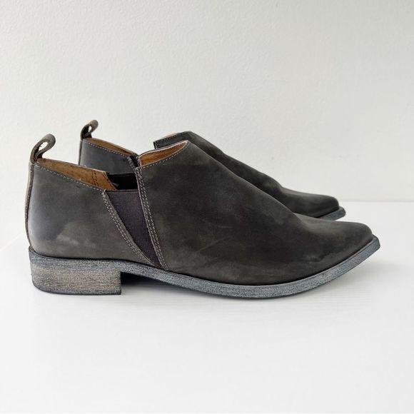 Free People Shoes - Free People Brixton Bootie in Washed Black Leather 38 8